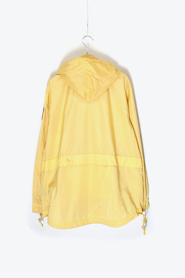 90'S PACKABLE ZIP UP NYLON JACKET / YELLOW [SIZE: M USED]
