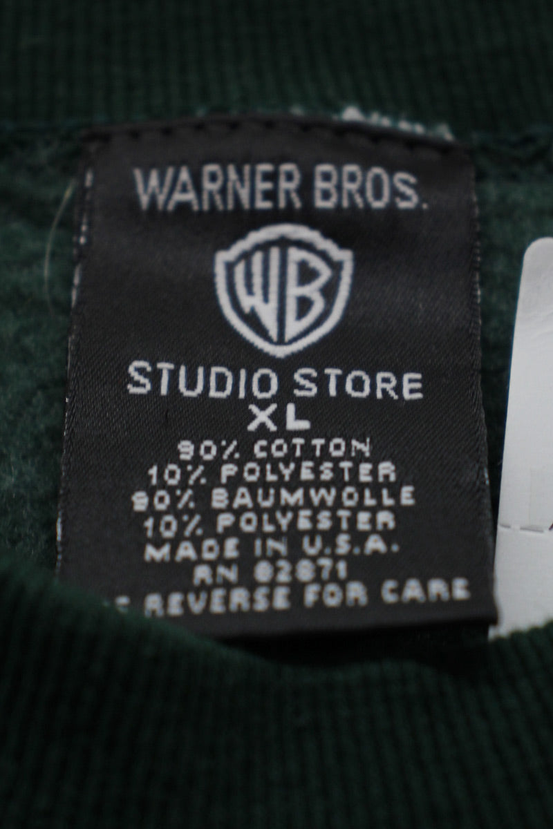 MADE IN USA 96'S CHARACTER PRINT SWEATSHIRT / GREEN [SIZE: XL USED]