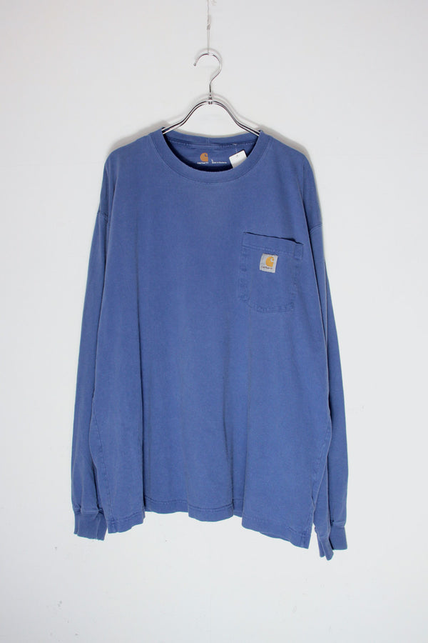 L/S POCKET TEE SHIRT / BLUE [SIZE: L USED]