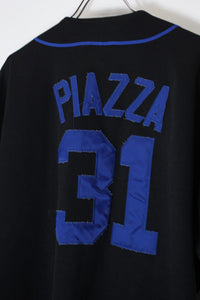 MADE IN USA 90'S MLB NY METS 31 PIAZZA S/S BASEBALL SHIRT / BLACK [SIZE: XL USED]