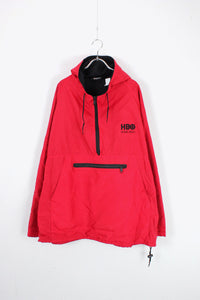 MADE IN USA HBO NYLON PULLOVER HOODIE JACKET / RED [SIZE: XL USED]