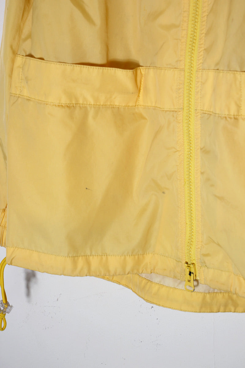 90'S PACKABLE ZIP UP NYLON JACKET / YELLOW [SIZE: M USED]