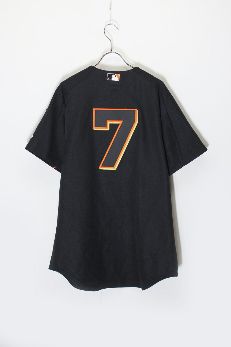 MADE IN USA 90'S S/S BASEBALL SHIRT GIANTS 7 / BLACK [SIZE: M USED]