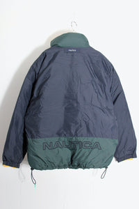 90'S REVERSIBLE SAILING DUCK DOWN JACKET / NAVY/YELLOW [SIZE: L USED]