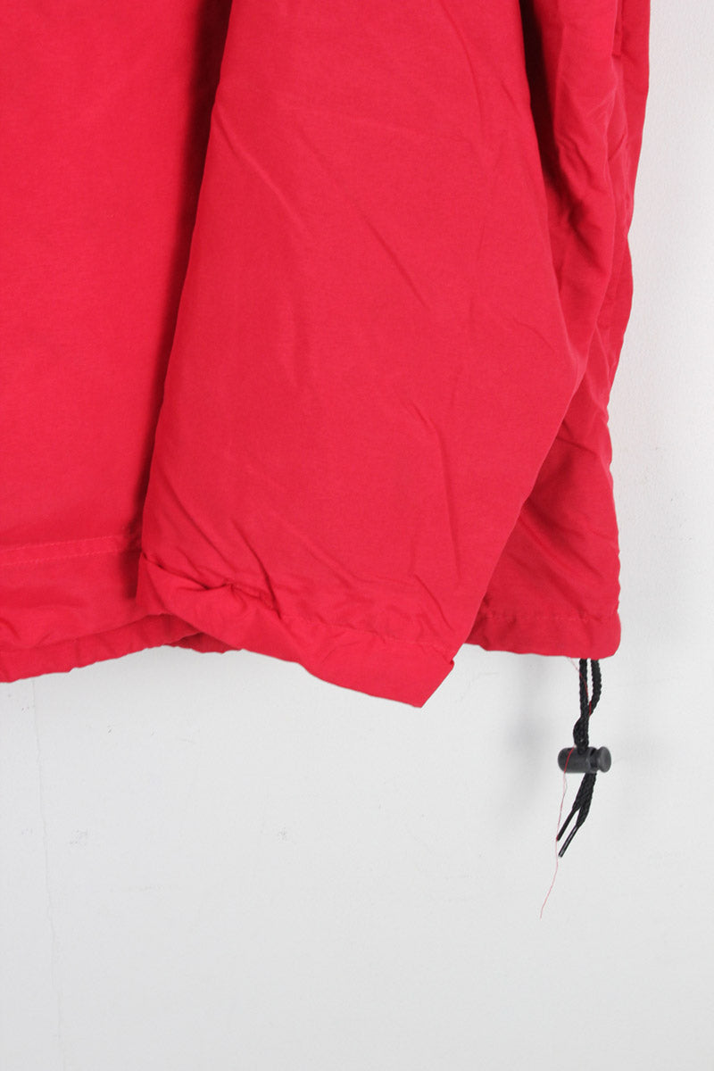 MADE IN USA HBO NYLON PULLOVER HOODIE JACKET / RED [SIZE: XL USED]