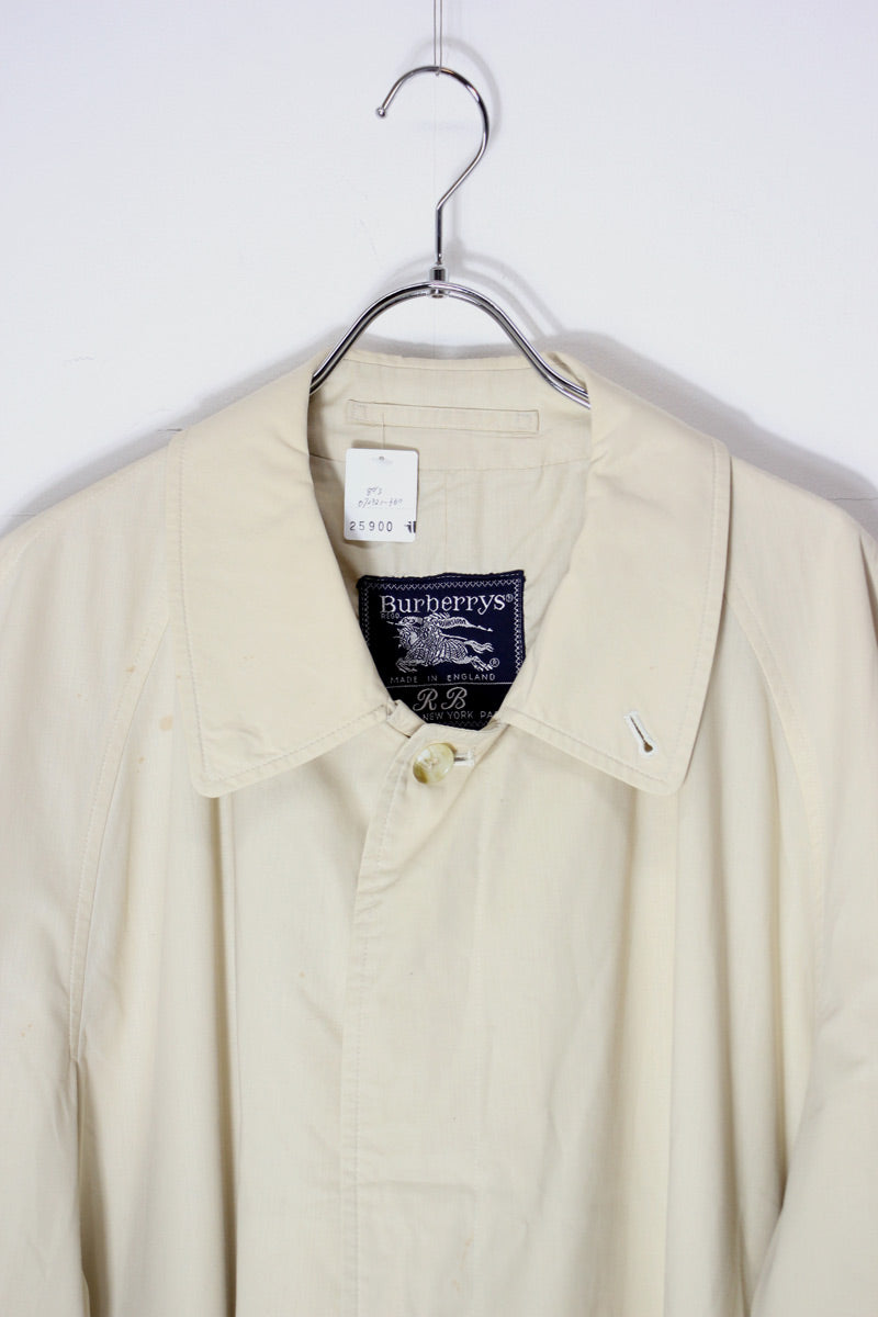 MADE IN ENGLAND 80'S SPRING COAT / BEIGE [SIZE: M equivalent USED]