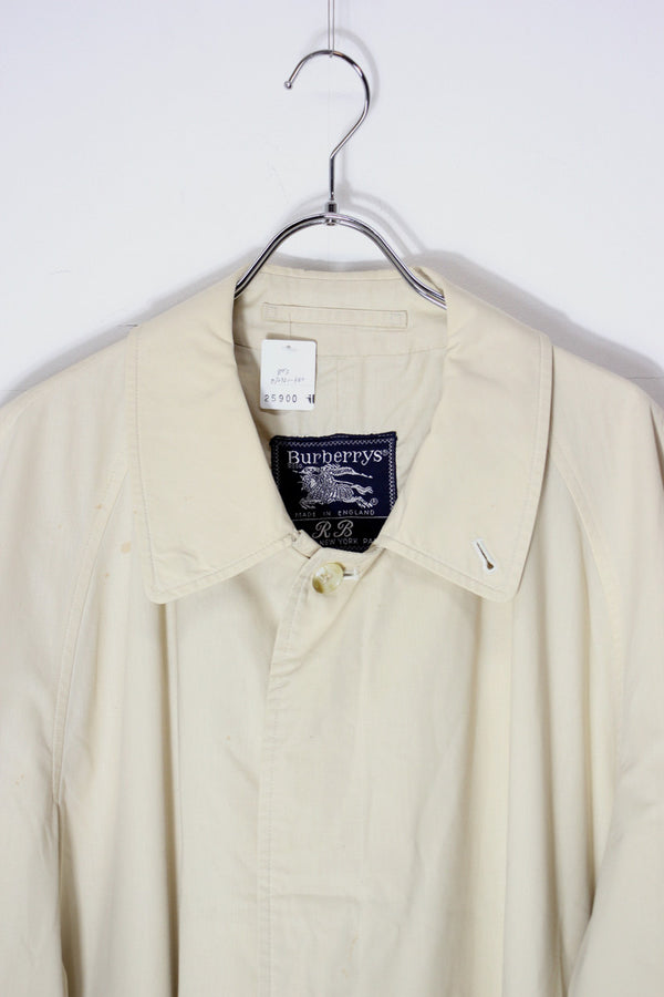 MADE IN ENGLAND 80'S SPRING COAT / BEIGE [SIZE: M equivalent USED]