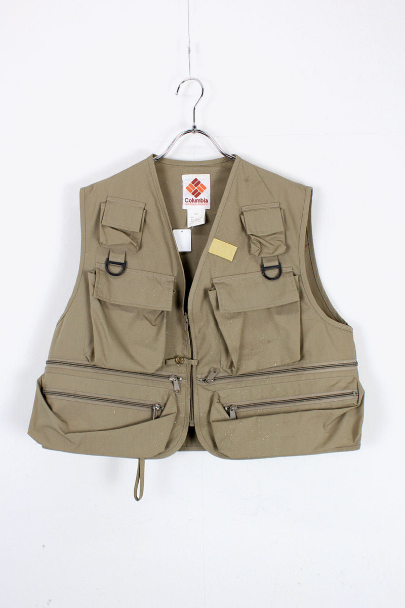 80'S HUNTING VEST / BEIGE [SIZE: L USED]