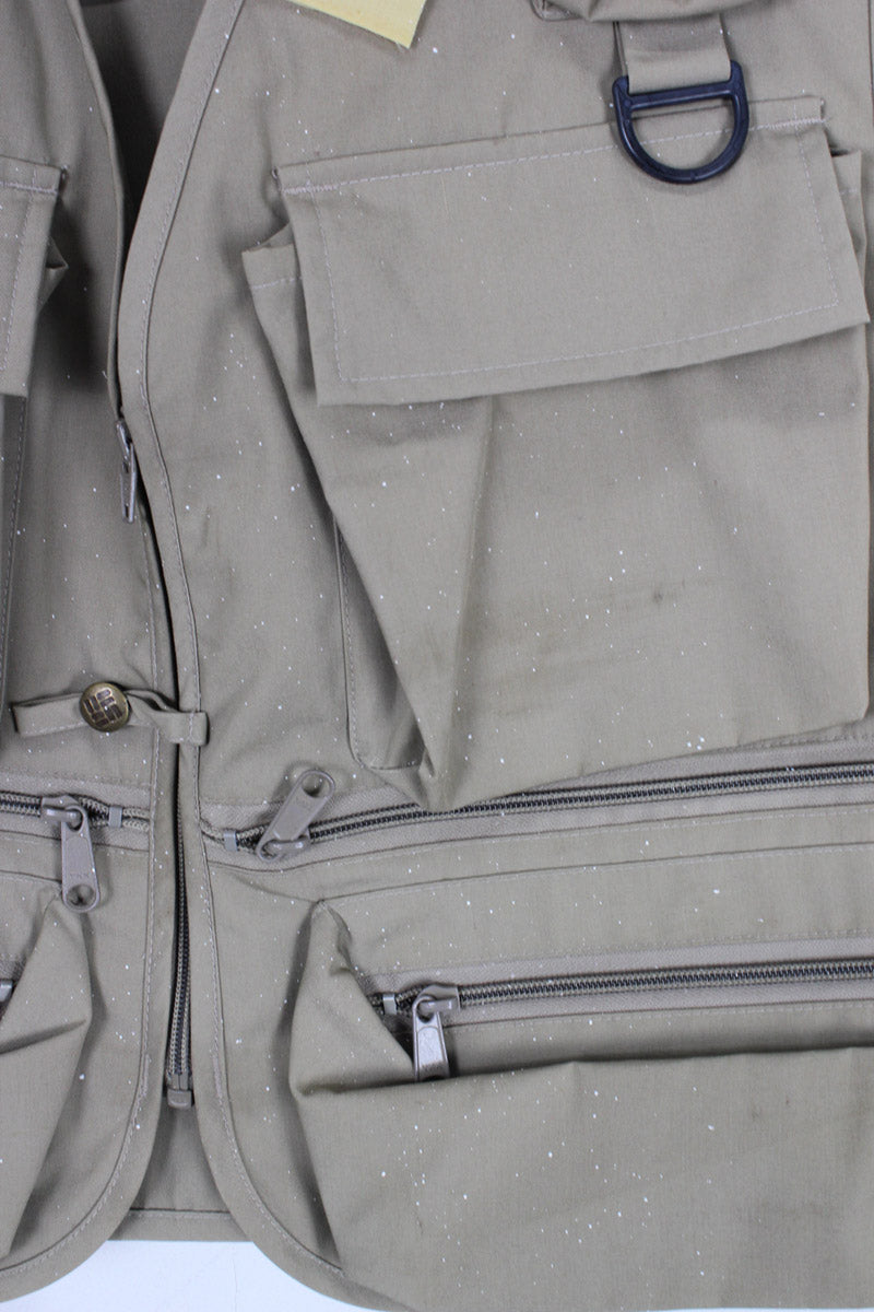80'S HUNTING VEST / BEIGE [SIZE: L USED]