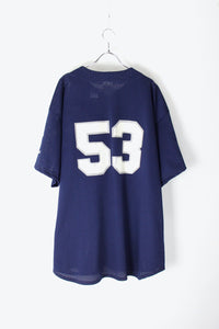 MADE IN USA 90'S 53 LAW&DISORDER BASEBALL SHIRT / NAVY [SIZE: 3XL USED]