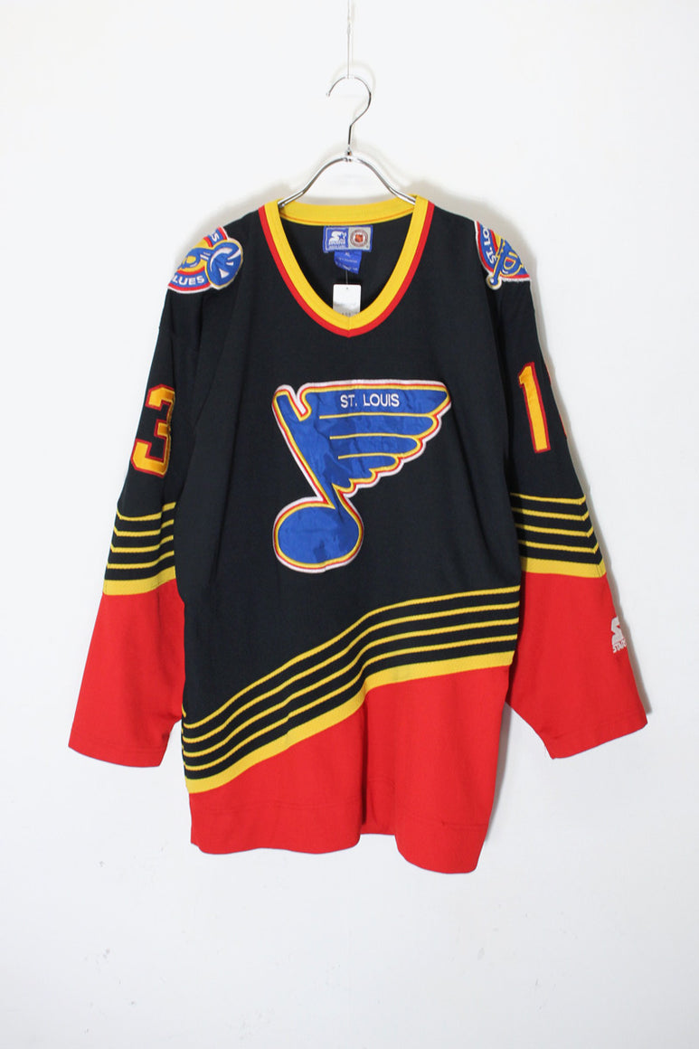 L/S ST.LOUIS BLUES GAME SHIRT / BLACK [SIZE: XL USED]