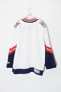 MADE IN CANADA L/S NY RANGERS PULLOVER GAME SHIRT / WHITE [SIZE: M USED]