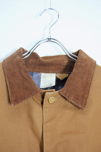 MADE IN USA 80'S 100 YEARS ANNIVERSARY DUCK CANVAS JACKET W/BLANKET LINNER / CAMEL [SIZE: L相当 USED]