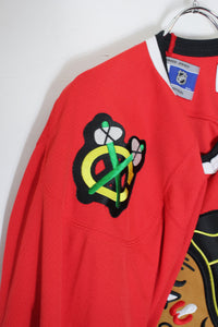 L/S CHICAGO BLACKHAWKS 32 PULLOVER GAME SHIRT / RED [SIZE: S USED]