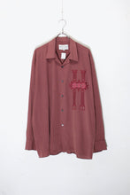 画像をギャラリービューアに読み込む, MADE IN ENGLAND L/S OPEN COLLAR DESIGN EMBROIDERY SHIRT / BURGANDY [SIZE: XL USED]
