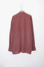 画像をギャラリービューアに読み込む, MADE IN ENGLAND L/S OPEN COLLAR DESIGN EMBROIDERY SHIRT / BURGANDY [SIZE: XL USED]
