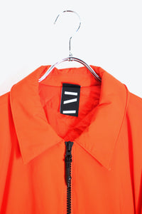 WATERPROOF NYLON ZIP PUFF JACKET / NEON ORANGE [SIZE: XL相当 USED]