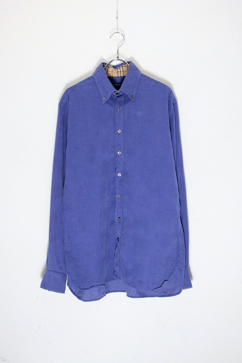 MADE IN TURKEY LONG SLEEVE ONE POINT CORDUROY BD SHIRT / BLUE [SIZE: Equivalent to L, USED]