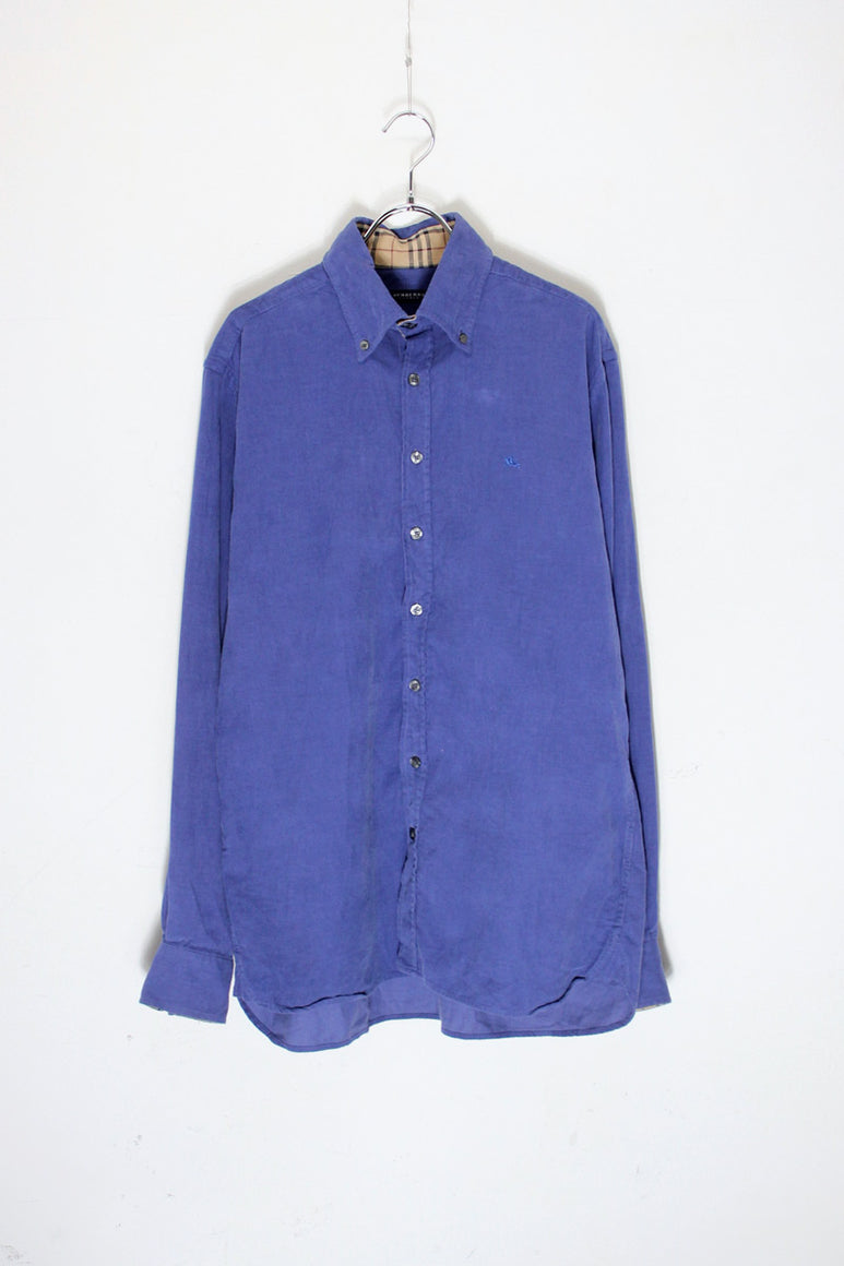 MADE IN TURKEY L/S ONE POINT CORDUROY BD SHIRT  / BLUE [SIZE: L相当 USED]