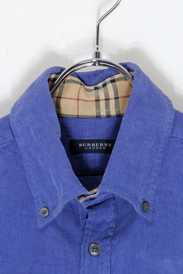 MADE IN TURKEY LONG SLEEVE ONE POINT CORDUROY BD SHIRT / BLUE [SIZE: Equivalent to L, USED]