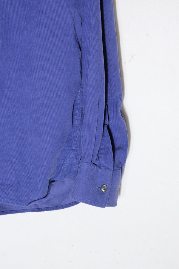 MADE IN TURKEY LONG SLEEVE ONE POINT CORDUROY BD SHIRT / BLUE [SIZE: Equivalent to L, USED]