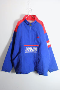 90'S NFL NY GIANTS HALF PULLOVER PUFF JACKET / RED/BLUE [SIZE: XL USED]