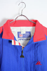 90'S NFL NY GIANTS HALF PULLOVER PUFF JACKET / RED/BLUE [SIZE: XL USED]