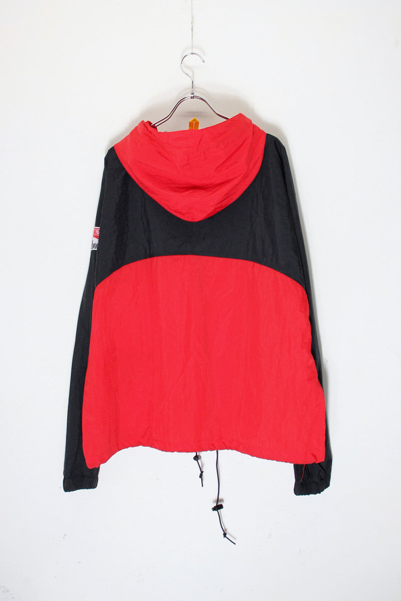 90'S ZIP UP NYLON JACKET / BLACK / RED [SIZE: L DEADSTOCK/NOS]