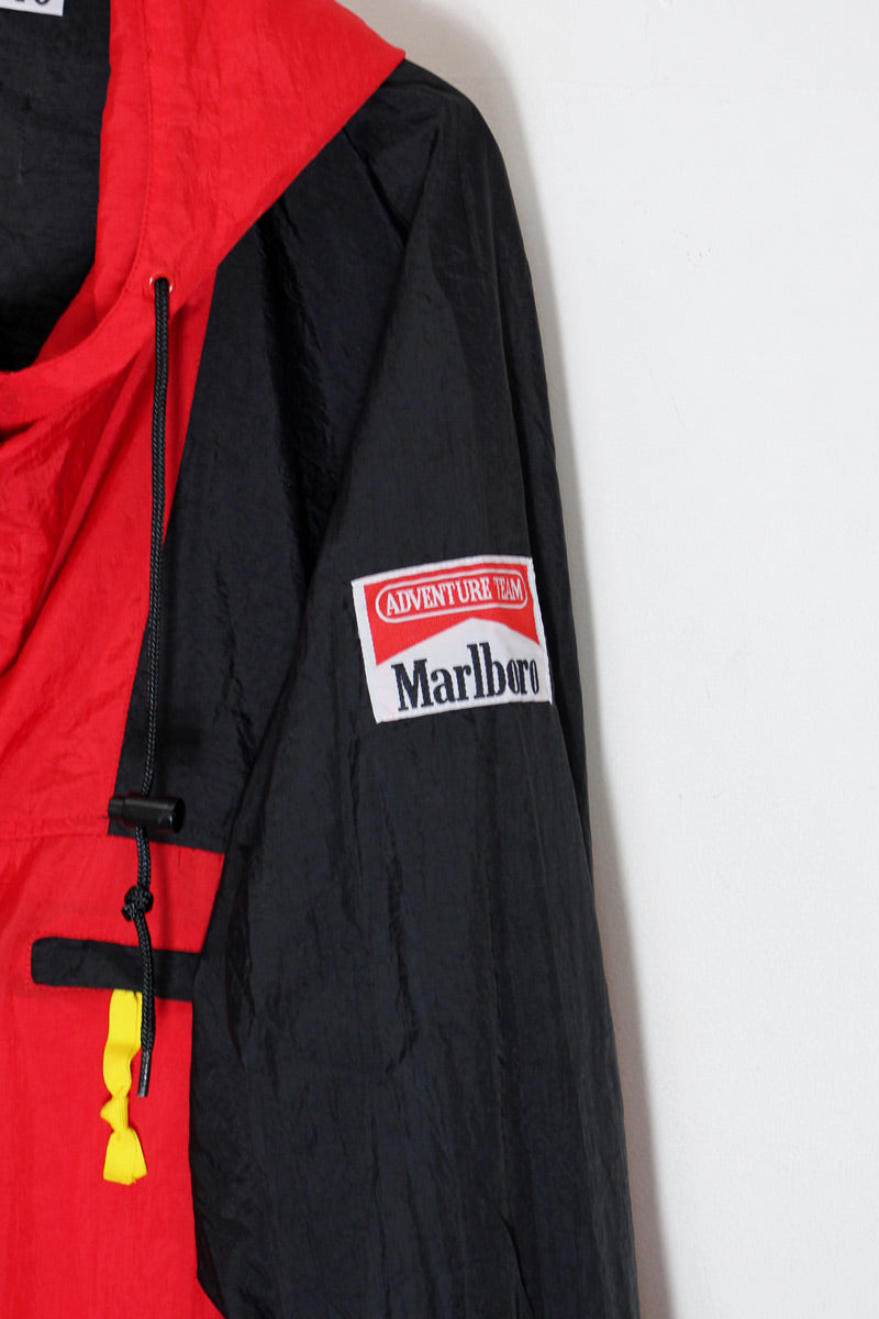 90'S ZIP UP NYLON JACKET / BLACK / RED [SIZE: L DEADSTOCK/NOS]