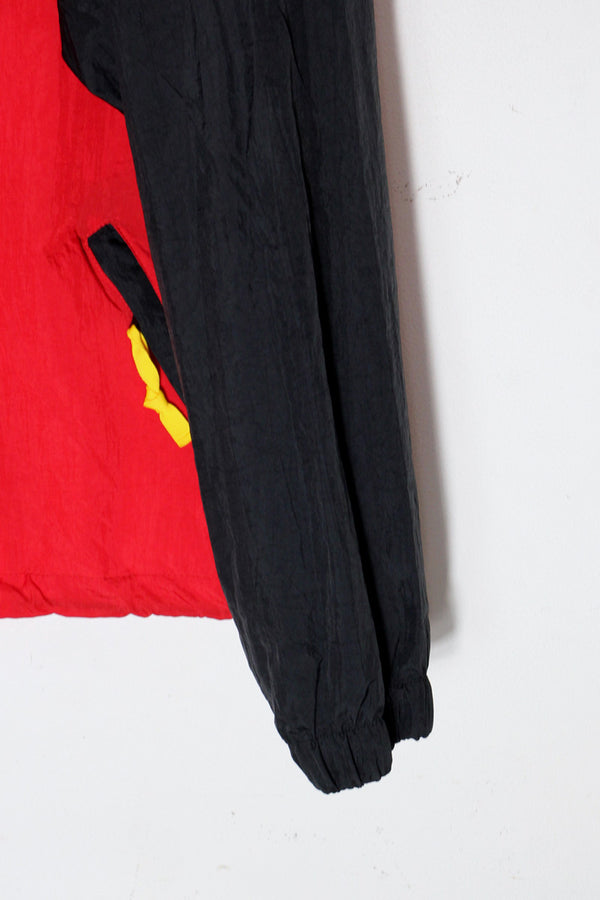 90'S ZIP UP NYLON JACKET / BLACK / RED [SIZE: L DEADSTOCK/NOS]