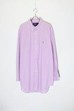 画像をギャラリービューアに読み込む, 90&#39;S YARMOUTH L/S BD CHECK SHIRT / PURPLE/WHITE [SIZE: L相当 USED]
