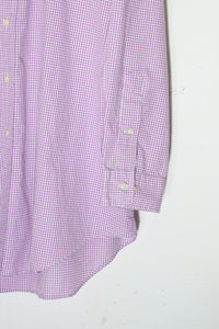 90'S YARMOUTH L/S BD CHECK SHIRT / PURPLE/WHITE [SIZE: L相当 USED]