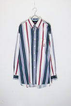 画像をギャラリービューアに読み込む, 90&#39;S L/S COTTON TWILL BD STRIPE SHIRT / WHITE/RED [SIZE: L USED]
