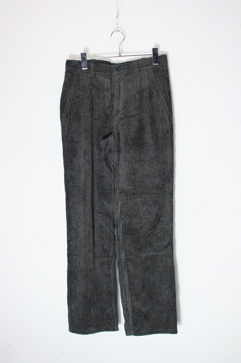 90'S TUCK COURDUROY PANTS / BROWN MELANGE [SIZE: W29相当 USED]