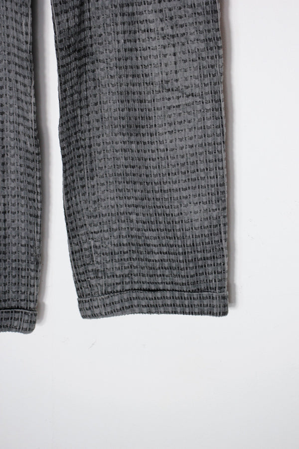 90'S TUCK CHECK CORDUROY PANTS / GREY [SIZE: W30 equivalent USED]
