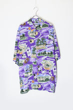 画像をギャラリービューアに読み込む, 90&#39;S S/S KANSAS STATE UNIVERSITY PATTEN RAYON SHIRT / PURPLE [SIZE: L USED]
