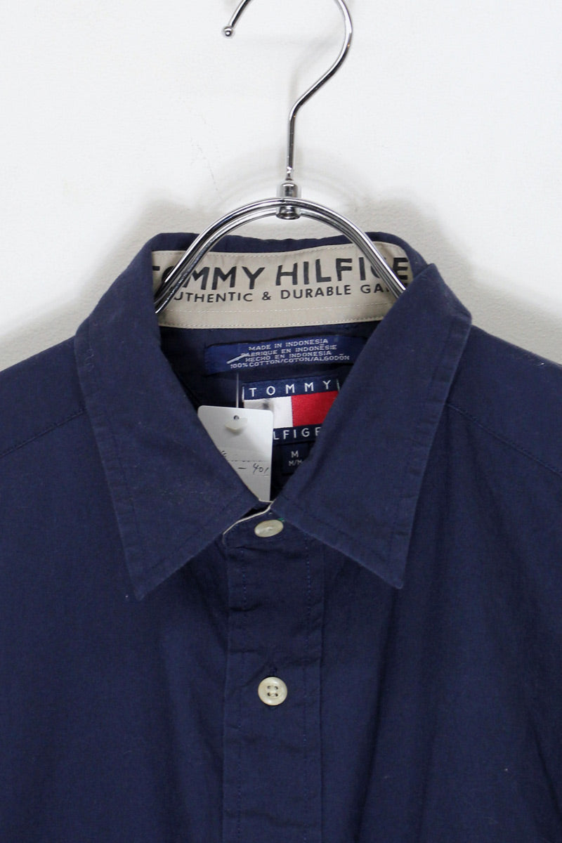 90'S ONE POINT SHIRT / NAVY [SIZE: M USED]