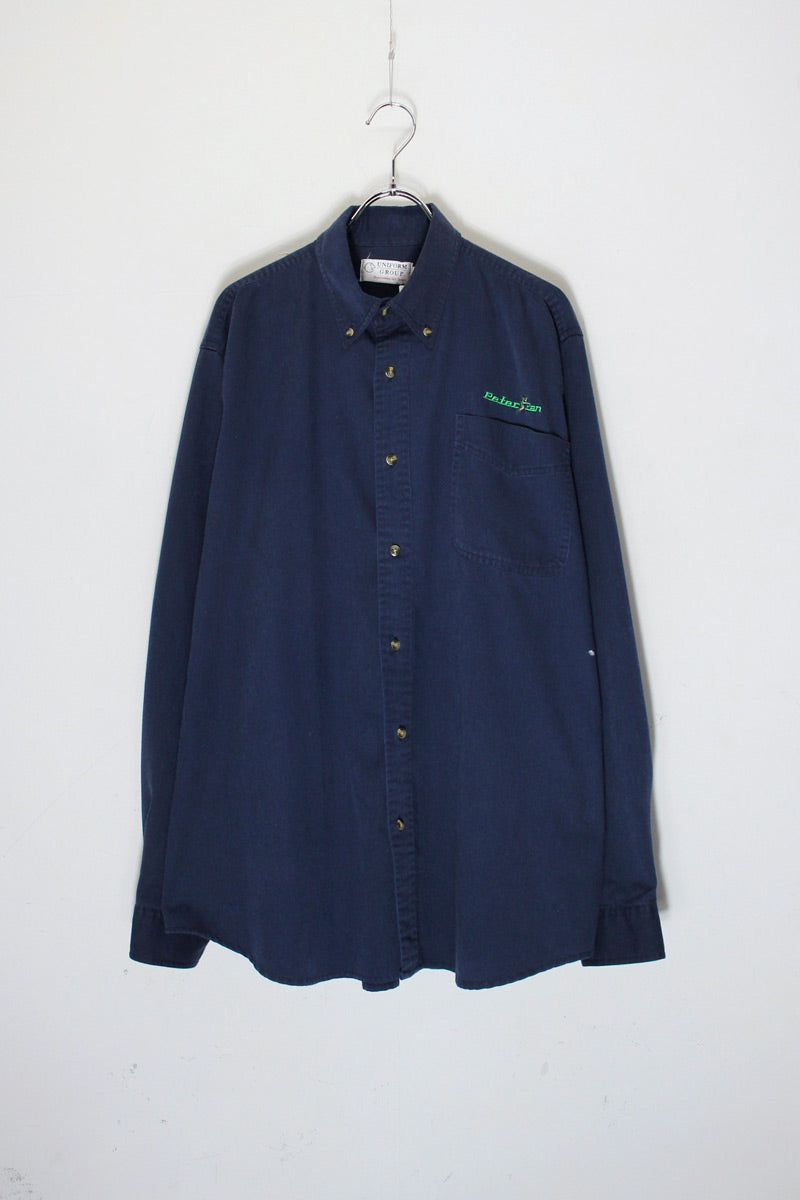 L/S PETER PAN COTTON TWILL BD SHIRT / NAVY [SIZE: XL USED]