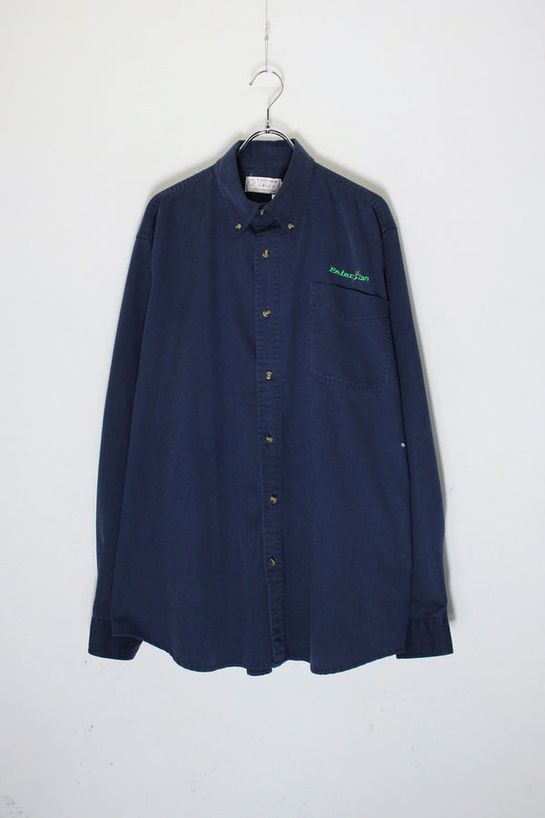 L/S PETER PAN COTTON TWILL BD SHIRT / NAVY [SIZE: XL USED]