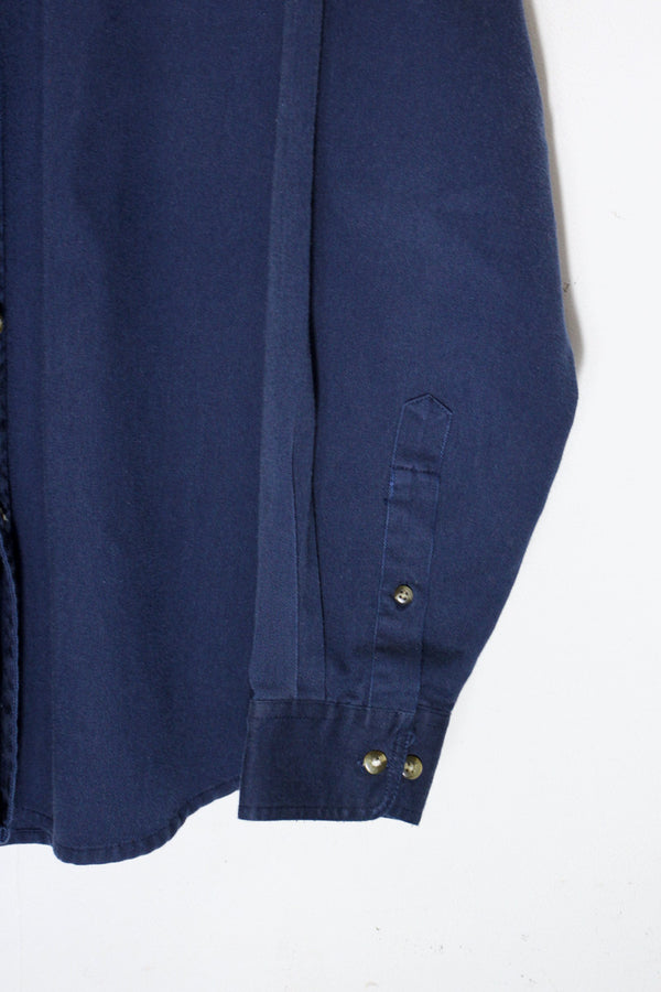 L/S PETER PAN COTTON TWILL BD SHIRT / NAVY [SIZE: XL USED]