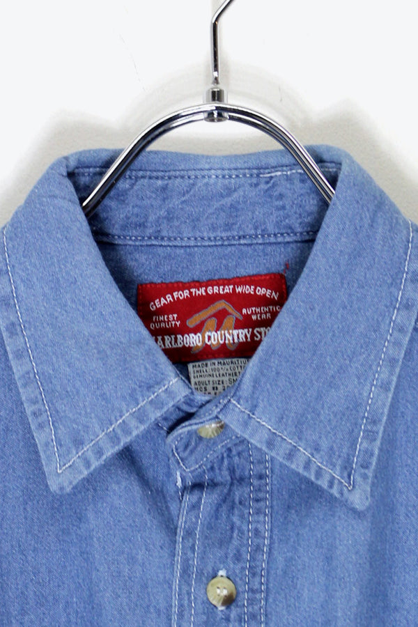 90'S DENIM SHIRT / LIGHT INDIGO [SIZE: S DEADSTOCK/NOS]