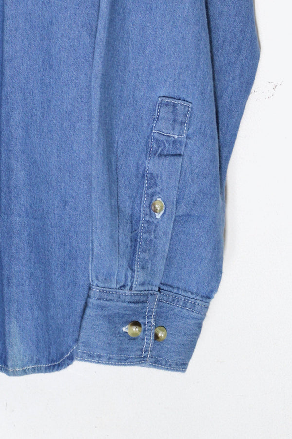 90'S DENIM SHIRT / LIGHT INDIGO [SIZE: S DEADSTOCK/NOS]
