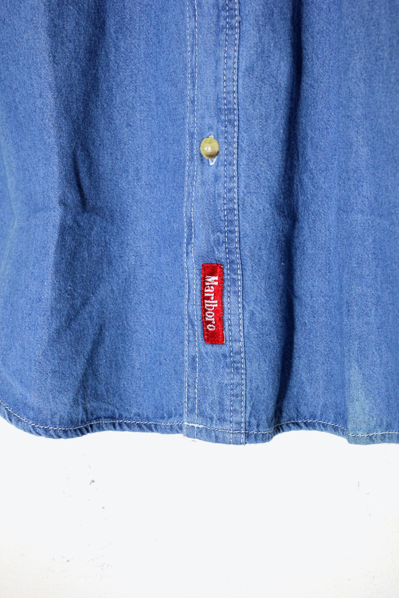 90'S DENIM SHIRT / LIGHT INDIGO [SIZE: S DEADSTOCK/NOS]