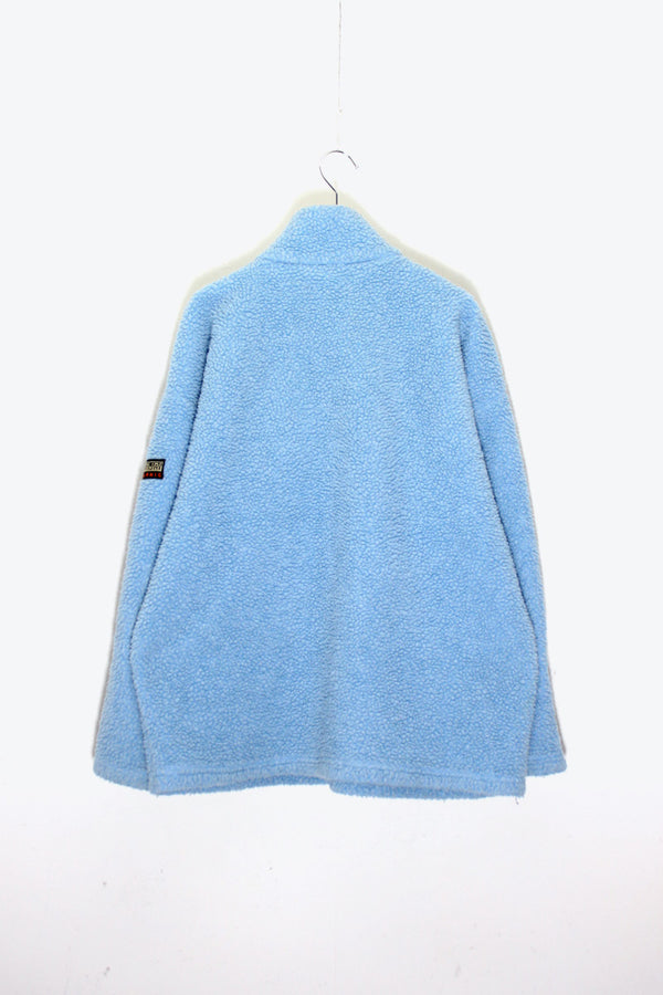 MADE IN ITALY HALF ZIP FLEECE JACKET / SAX BLUE [ SIZE: M USED ]