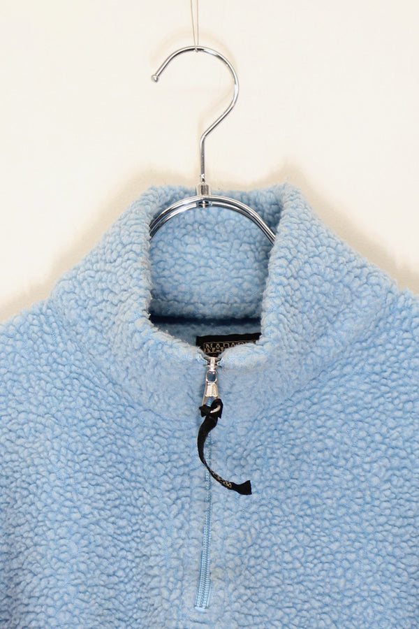 MADE IN ITALY HALF ZIP FLEECE JACKET / SAX BLUE [ SIZE: M USED ]