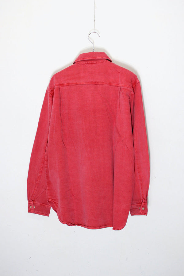 MADE IN USA 95'S L/S WASHED COTTON TWILL SHIRT / FADED RED [SIZE: S DEADSTOCK/NOS]