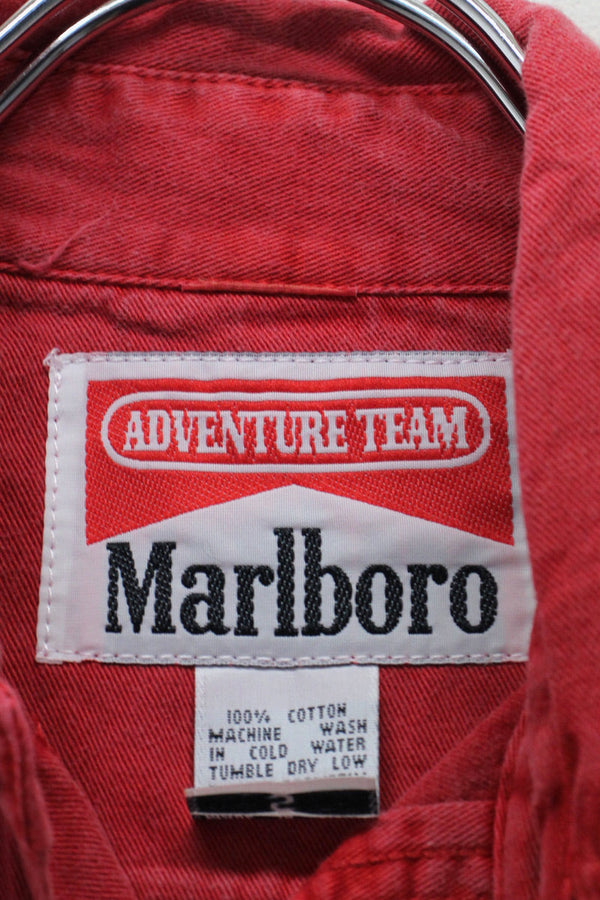MADE IN USA 95'S L/S WASHED COTTON TWILL SHIRT / FADED RED [SIZE: S DEADSTOCK/NOS]