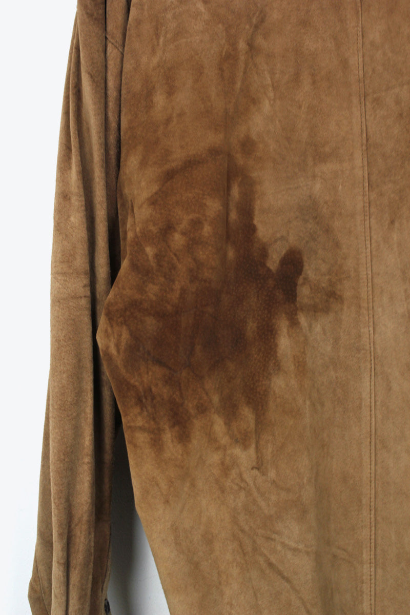 MADE IN USA 90'S SUEDE L/S SHIRT JACKET / BROWN BEIGE [SIZE: XL USED]