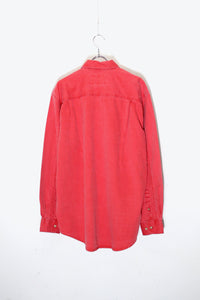 MADE IN USA 92'S L/S WASHED COTTON TWILL SHIRT / FADED RED [SIZE: S DEADSTOCK/NOS]