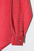 画像をギャラリービューアに読み込む, MADE IN USA 92&#39;S L/S WASHED COTTON TWILL SHIRT / FADED RED [SIZE: S DEADSTOCK/NOS]
